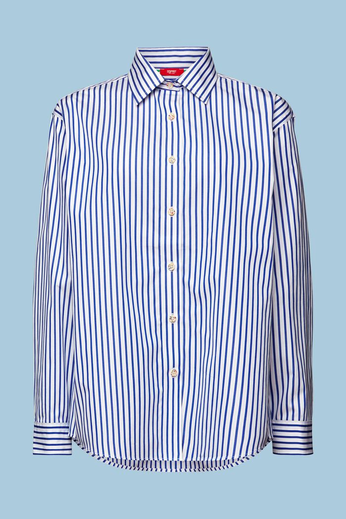 Camisa a rayas de popelina, BRIGHT BLUE, detail image number 6