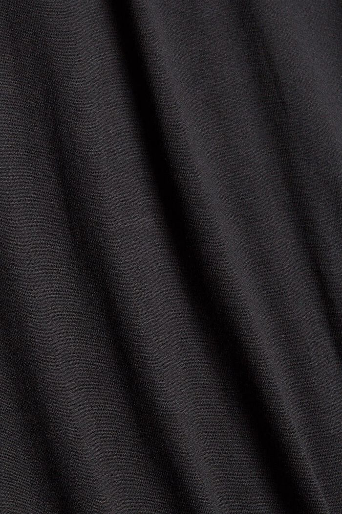 Camiseta de manga larga con volantes, LENZING™ ECOVERO™, BLACK, detail image number 4