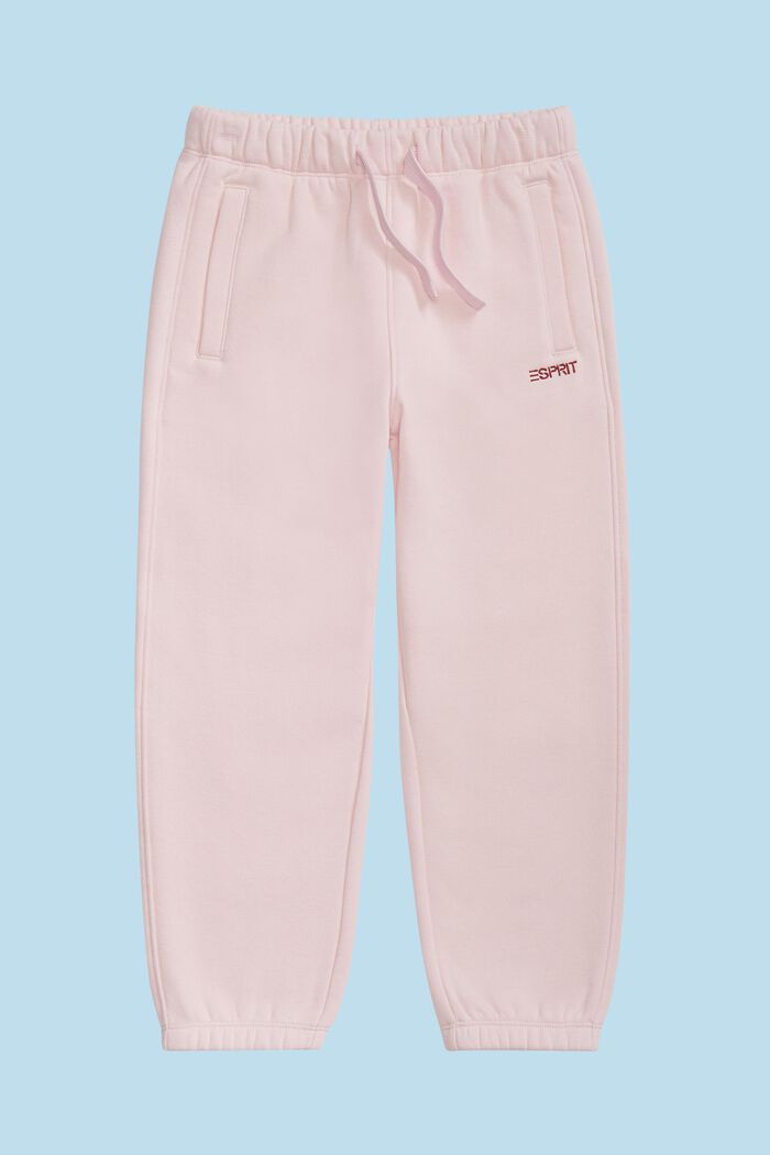 Pantalones deportivos en mezcla de algodón con logotipo, PASTEL PINK, detail image number 1