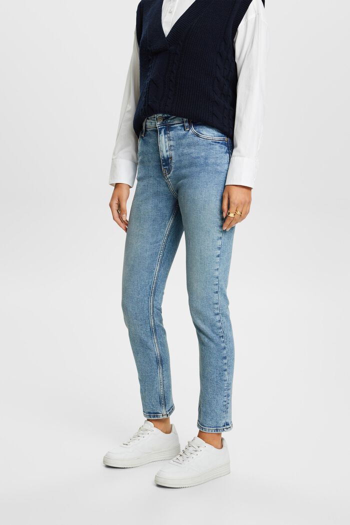 Jeans elásticos mid-rise slim fit, BLUE LIGHT WASHED, detail image number 0