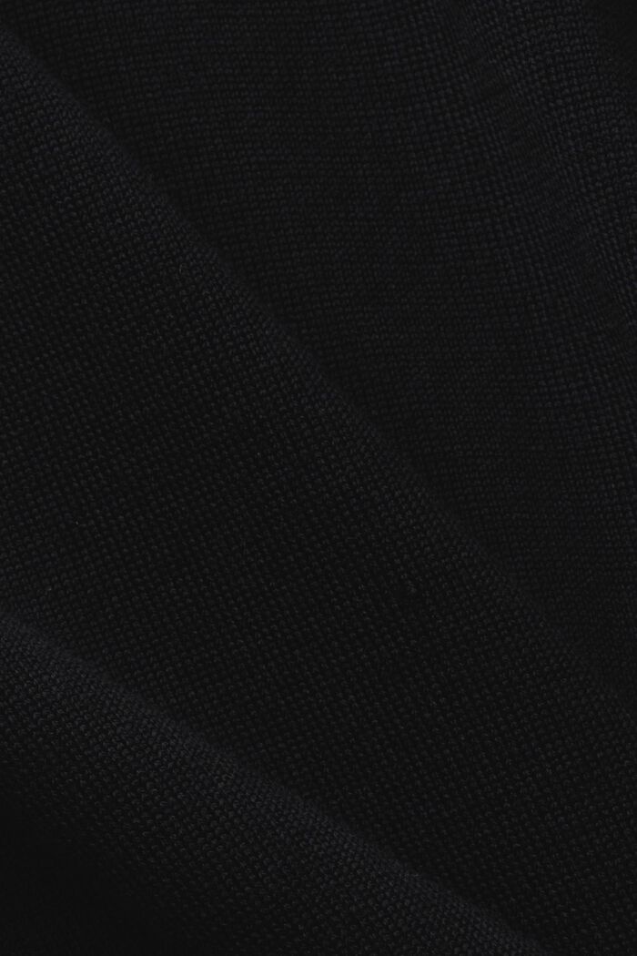 Jersey de lana con el cuello en pico, BLACK, detail image number 6