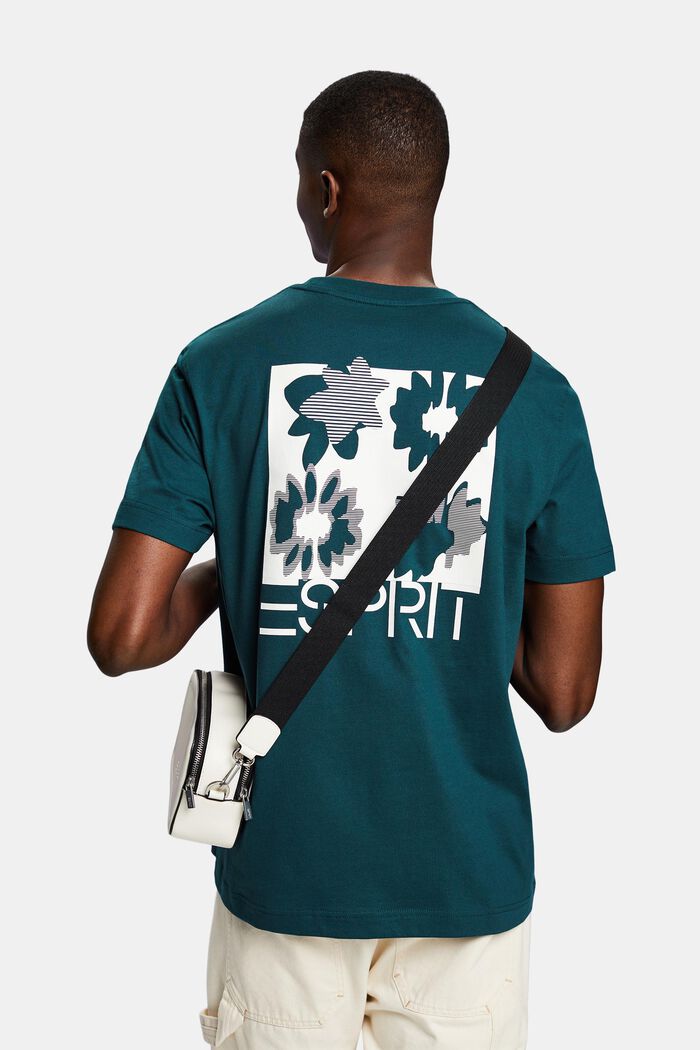 Camiseta de algodón con logotipo, DARK TEAL GREEN, detail image number 2