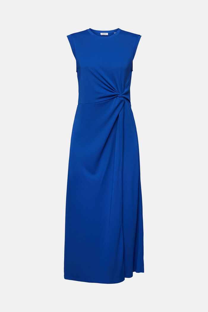 Vestido midi de crepé con diseño anudado, BRIGHT BLUE, detail image number 5