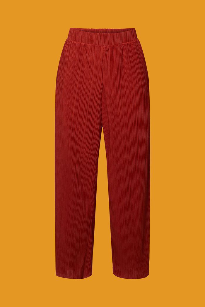 Pantalón de tejido jersey suave con pliegues, TERRACOTTA, detail image number 5