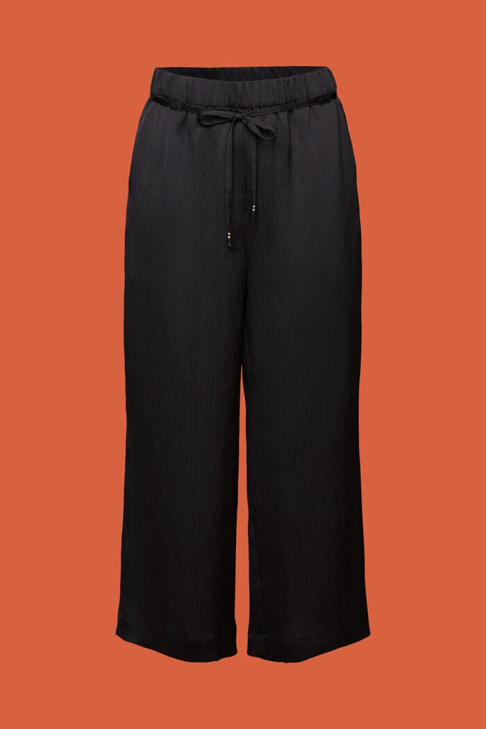 Pantalón culotte de satén con efecto arrugado, ANTHRACITE, detail image number 7