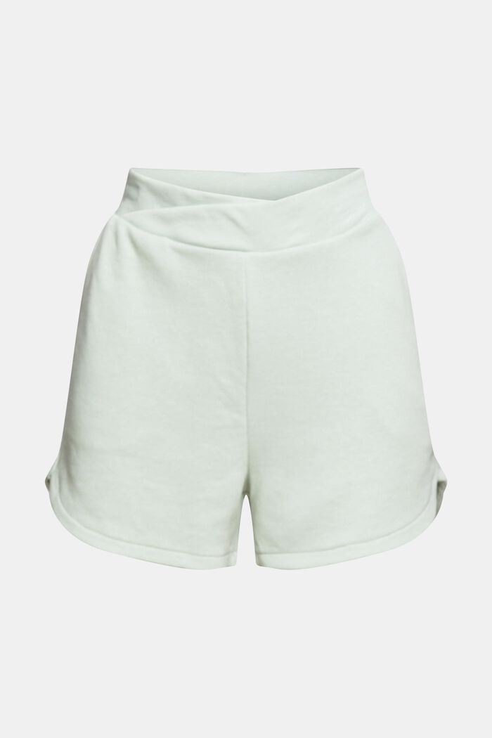 Pantalones cortos de felpa confeccionados en una mezcla de algodón ecológico, PASTEL GREEN, detail image number 6