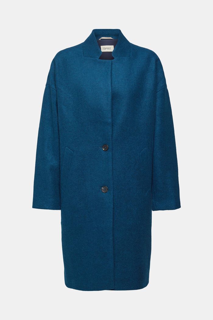 Abrigo con lana, PETROL BLUE, detail image number 5