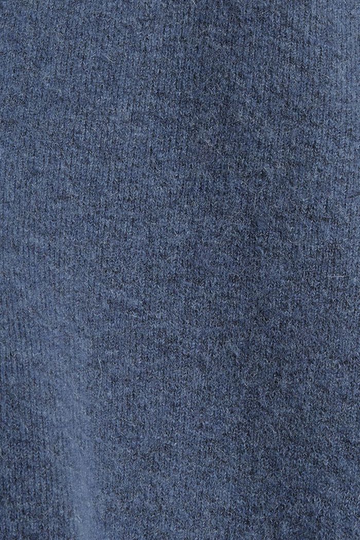 Con lana de borrego: cárdigan con escote en pico, PETROL BLUE, detail image number 4