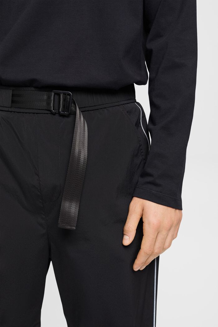 Pantalón deportivo de tiro alto y corte tapered, BLACK, detail image number 2