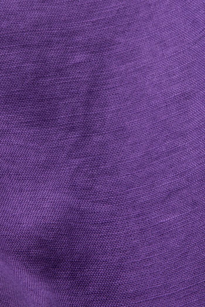 Camisa en mezcla de algodón y lino, PURPLE, detail image number 4