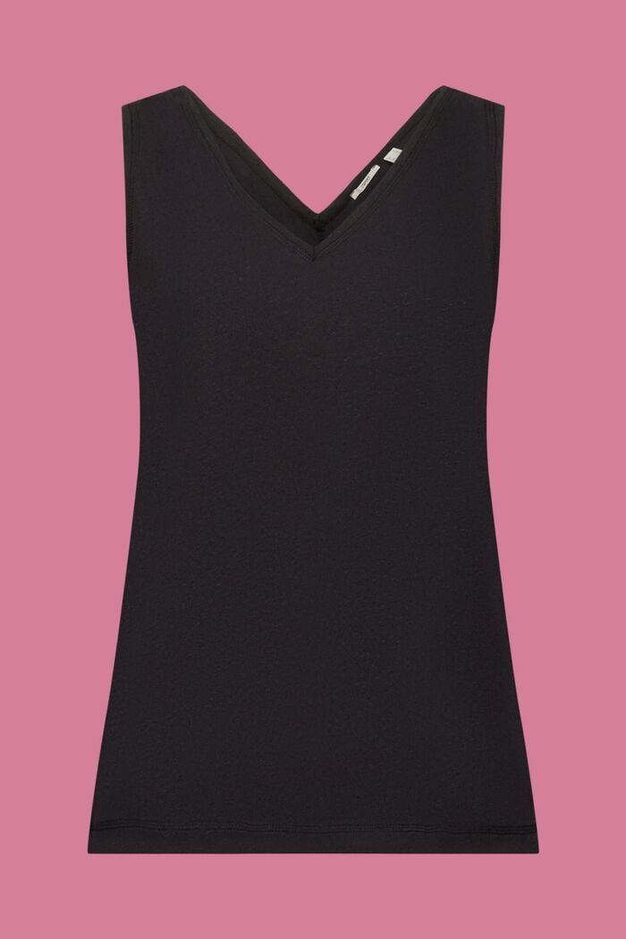 Camiseta de tirantes con cuello en pico, BLACK, detail image number 6