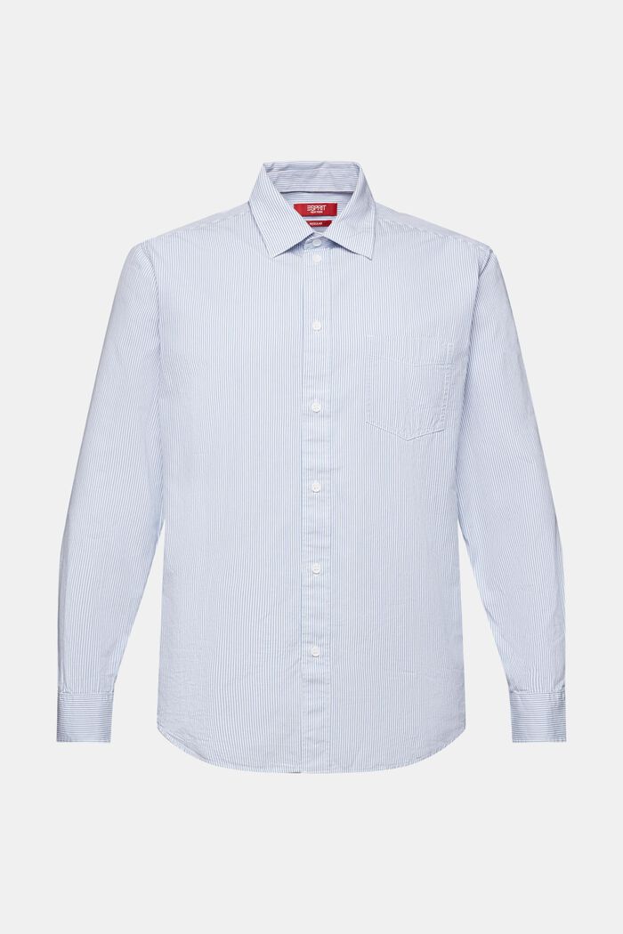 Camisa a rayas en popelina de algodón, LIGHT BLUE, detail image number 6