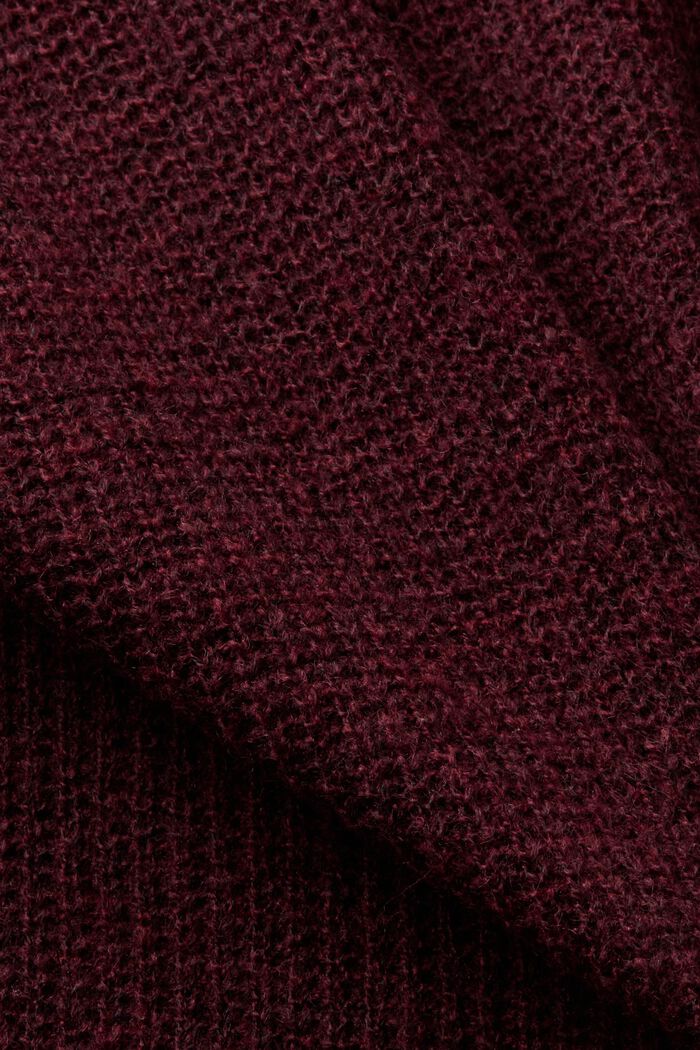 Jersey con cuello cascada, BORDEAUX RED, detail image number 5
