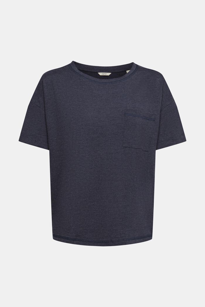 Camiseta con bolsillo en el pecho realizada en mezcla de algodón, NAVY, detail image number 5