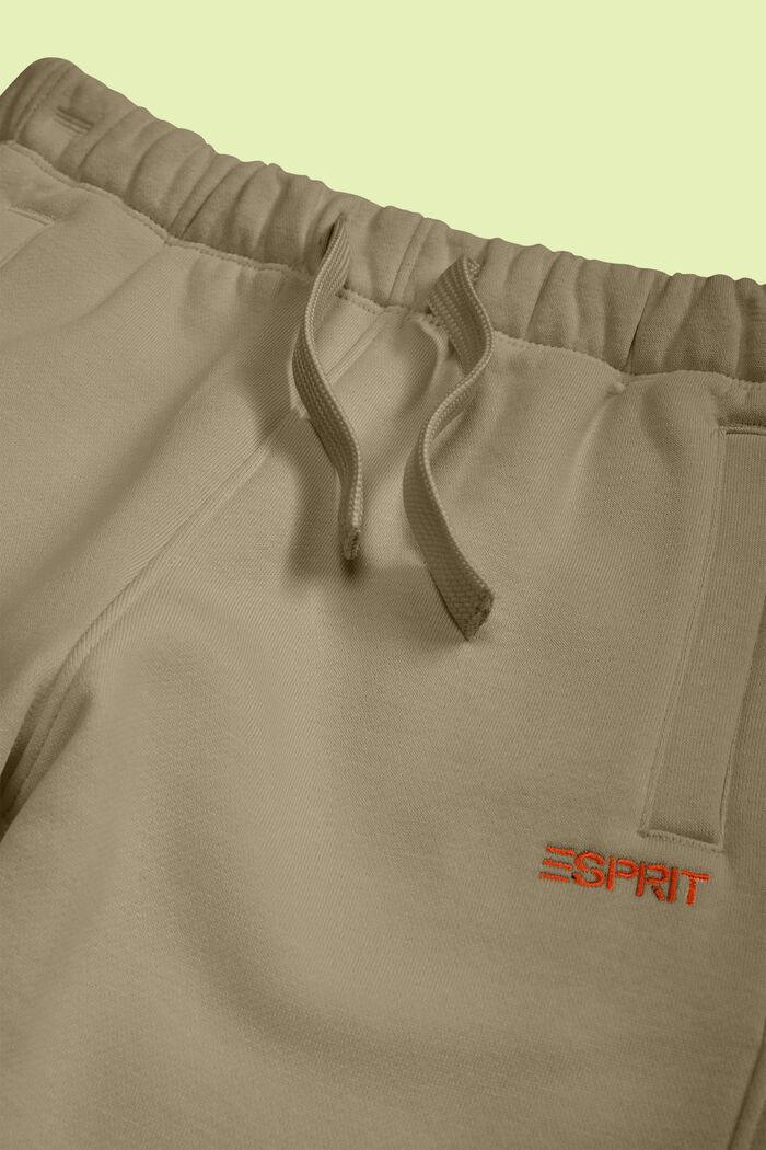 Pantalones deportivos en mezcla de algodón con logotipo, BEIGE, detail image number 1