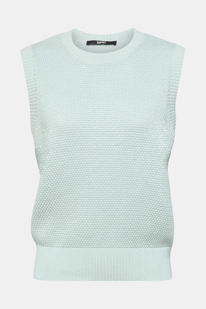 Jersey sin mangas, mezcla de algodón, LIGHT AQUA GREEN, detail image number 6