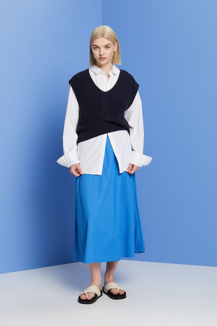 Falda midi con cintura elástica, BRIGHT BLUE, detail image number 5