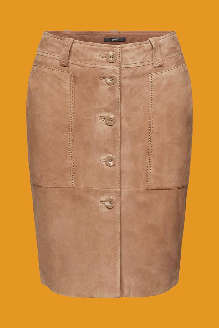 Falda de ante con botones, TAUPE, detail image number 6