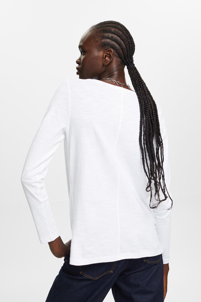 Camiseta de manga larga de jersey, 100% algodón, WHITE, detail image number 3