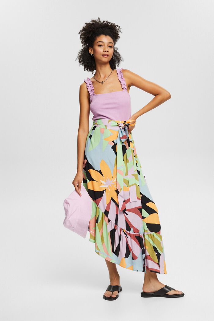 Falda cruzada con estampado colorido