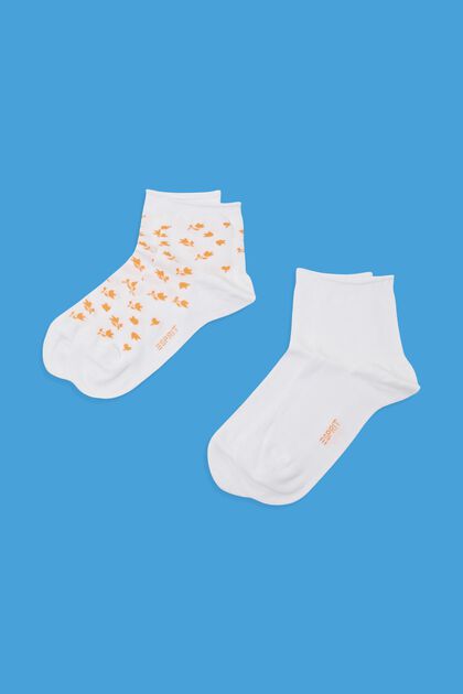 Pack de dos pares de calcetines cortos con diseño de flores