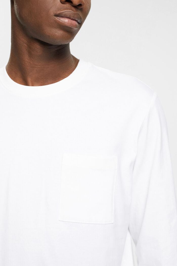 Camiseta de manga larga de tejido jersey, 100% algodón, WHITE, detail image number 3