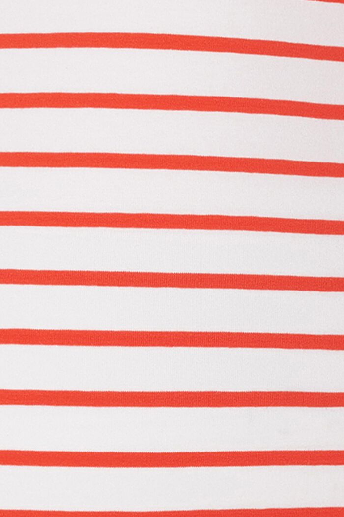 MATERNITY Camiseta de rayas con algodón ecológico, MISSION RED, detail image number 4
