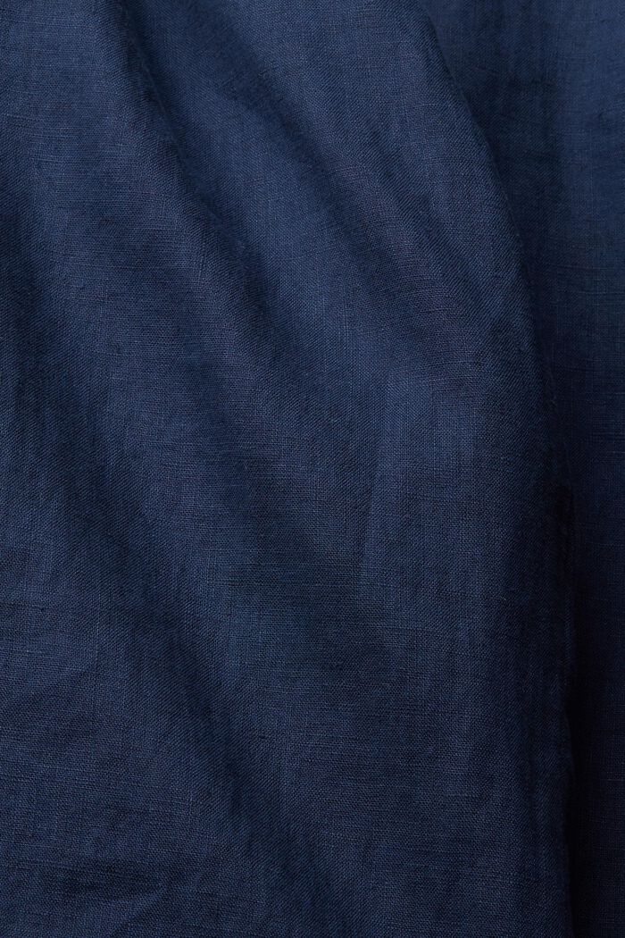 Pantalón de lino con largo tobillero, NAVY, detail image number 4