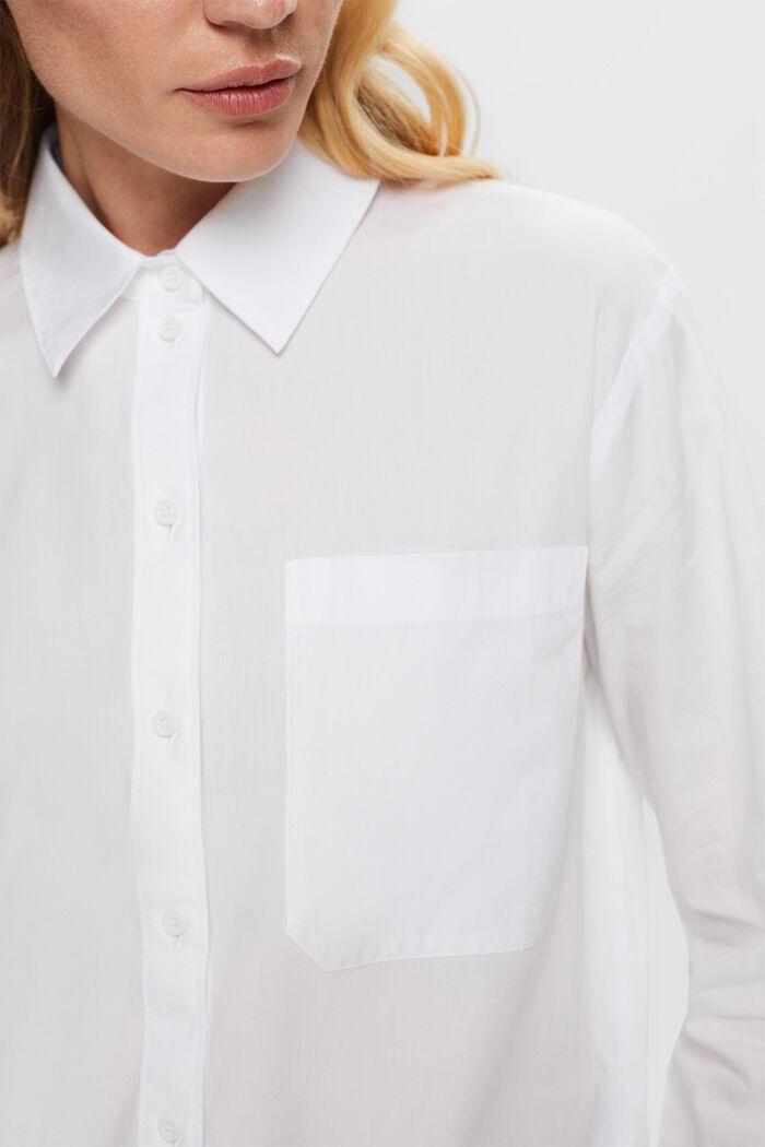 Blusa camisera con corte holgado, 100% algodón, WHITE, detail image number 2