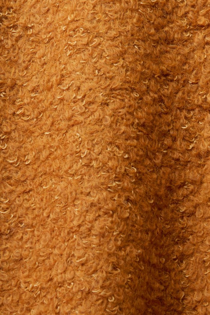 Abrigo de rizo en mezcla de lana, CARAMEL, detail image number 5