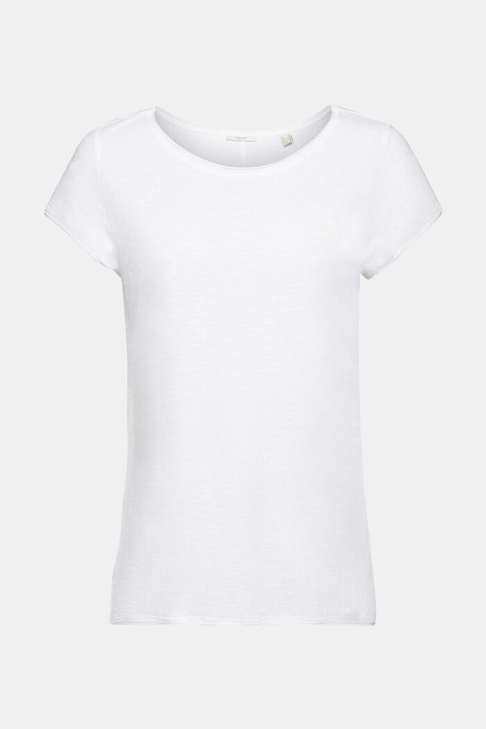 Camiseta flameada de algodón, WHITE, detail image number 5