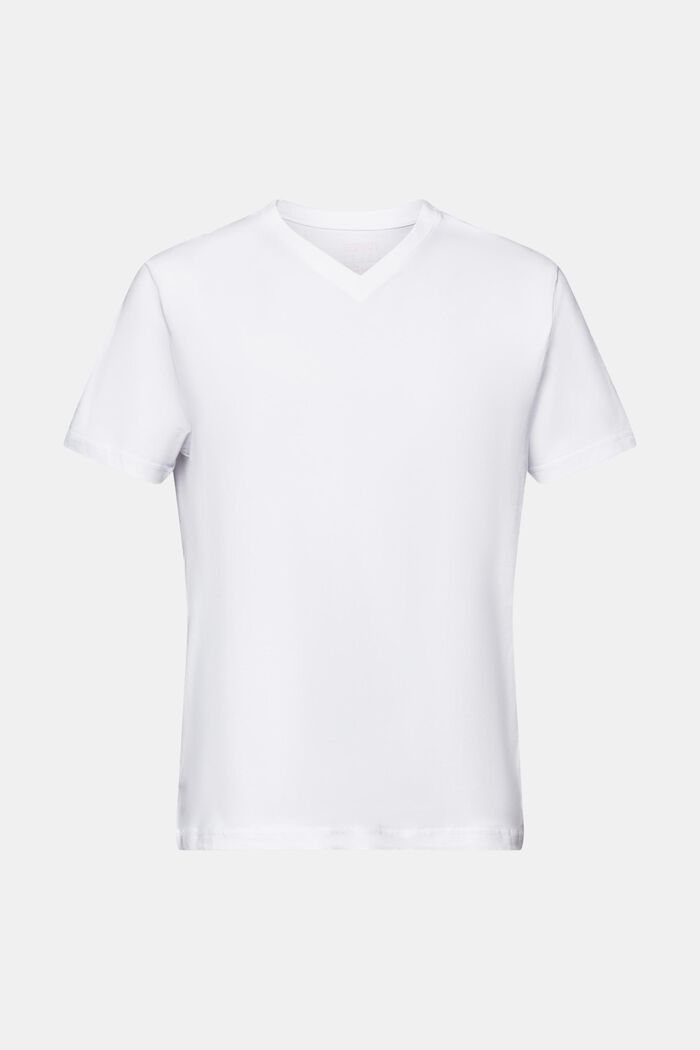 Camiseta en algodón ecológico y cuello enpico, WHITE, detail image number 6
