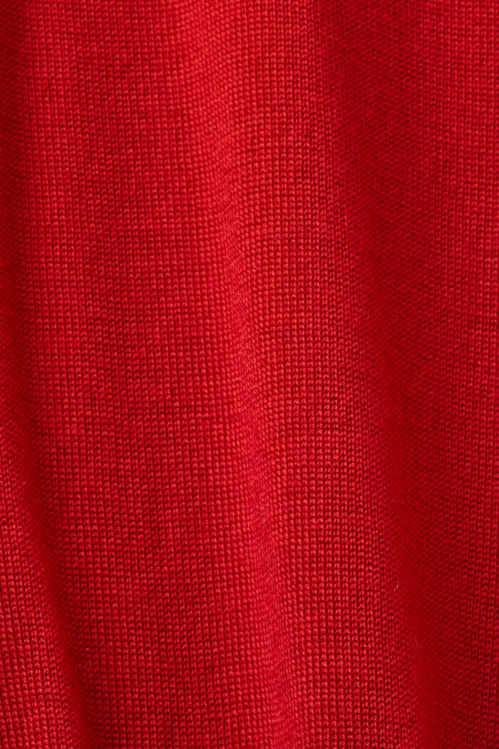 Jersey de lana merino con cuello alto, DARK RED, detail image number 5