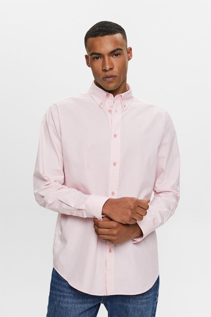 Camisa en popelina de algodón, OLD PINK, detail image number 0