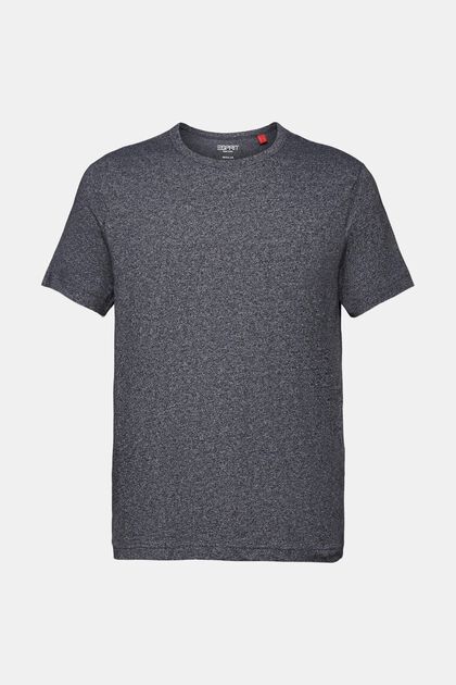 Camiseta de tejido jersey con cuello redondo, mezcla de algodón