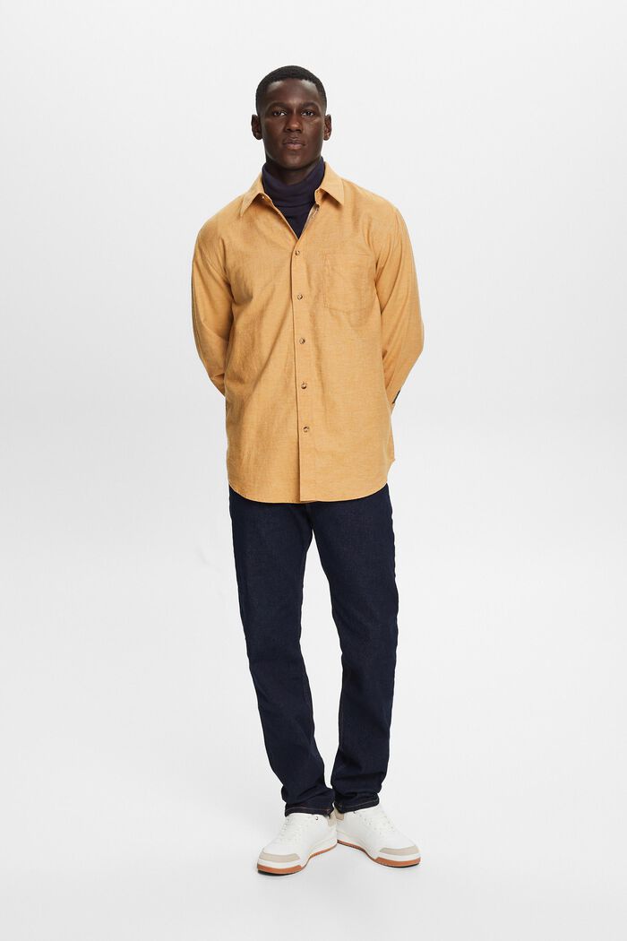 Camisa jaspeada, 100 % algodón, CAMEL, detail image number 4