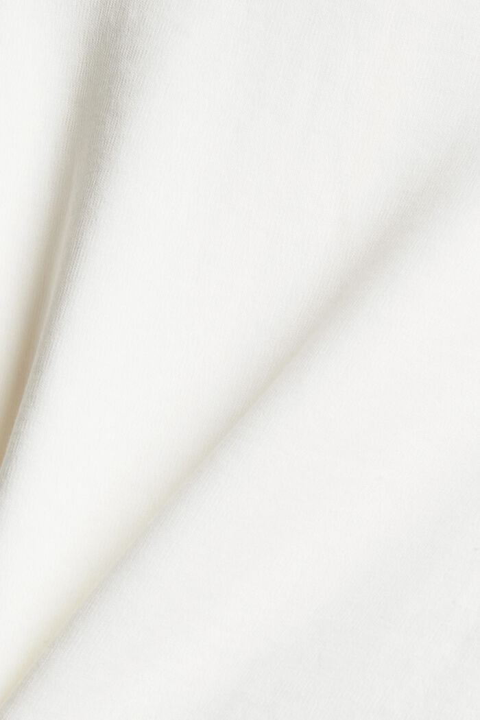 Cárdigan de felpa en mezcla de algodón ecológico, OFF WHITE, detail image number 4