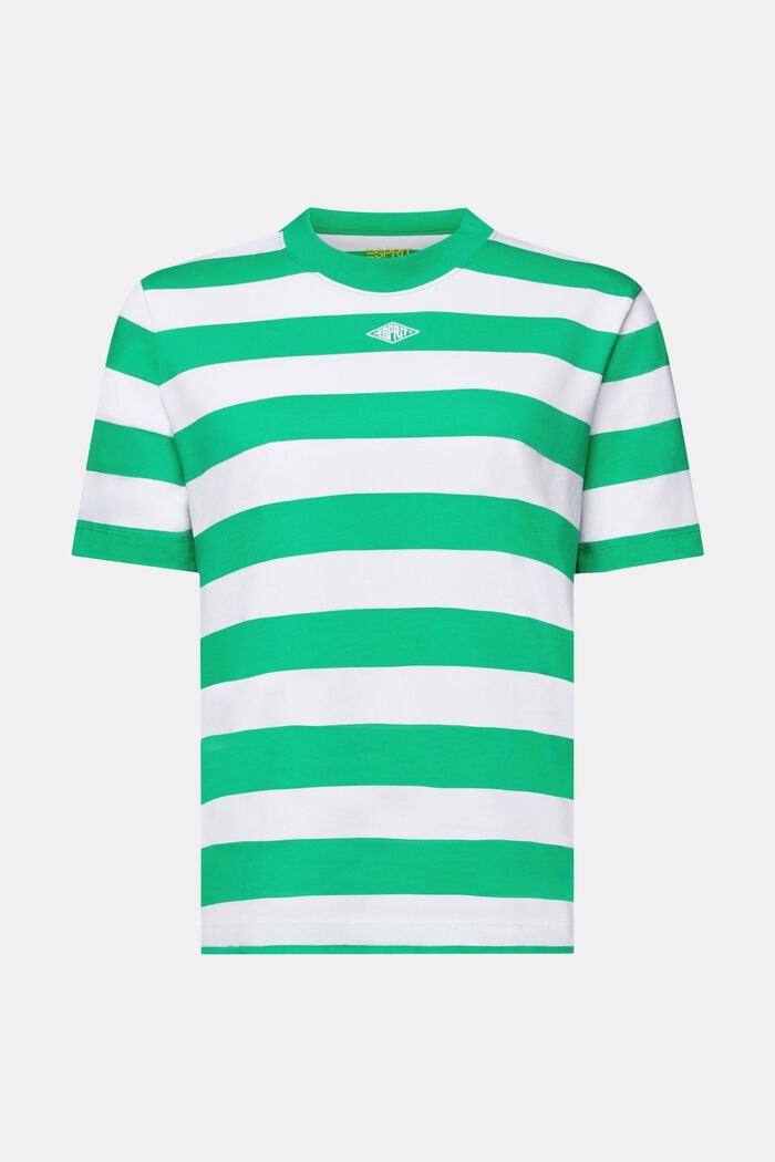 Camiseta a rayas de algodón pima con logotipo, GREEN, detail image number 7
