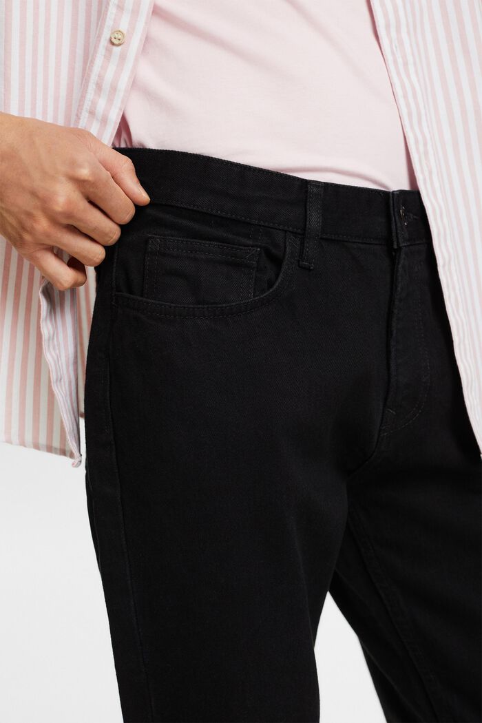 Jeans straight leg de algodón sostenible, BLACK DARK WASHED, detail image number 3