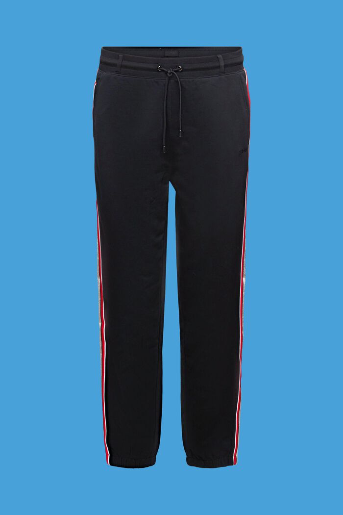 Pantalón deportivo de algodón a rayas, BLACK, detail image number 6