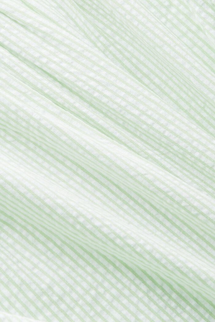 Blusa de algodón a rayas con escote en pico, LIGHT GREEN, detail image number 4