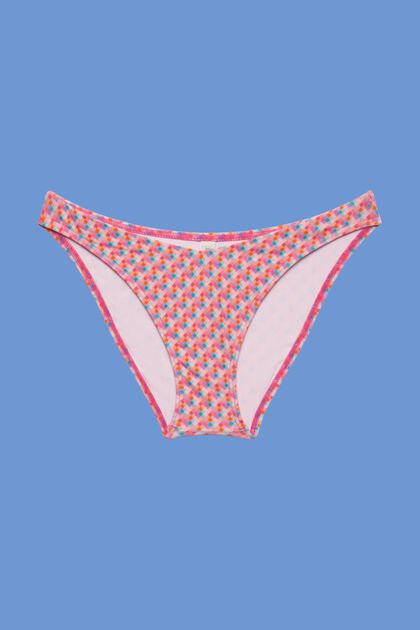 Mini braguitas de bikini con estampado geométrico, PINK FUCHSIA, overview