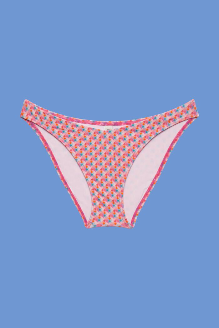 Mini braguitas de bikini con estampado geométrico, PINK FUCHSIA, detail image number 3