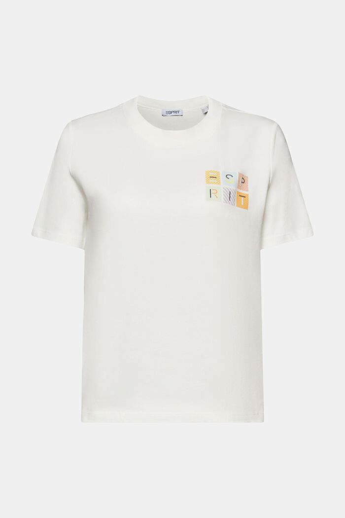 Camiseta de punto con logotipo, OFF WHITE, detail image number 6