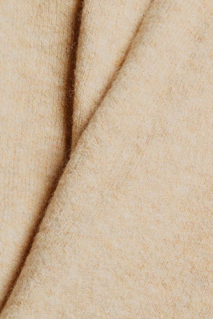 Con lana: cárdigan largo abierto, SAND, detail image number 4