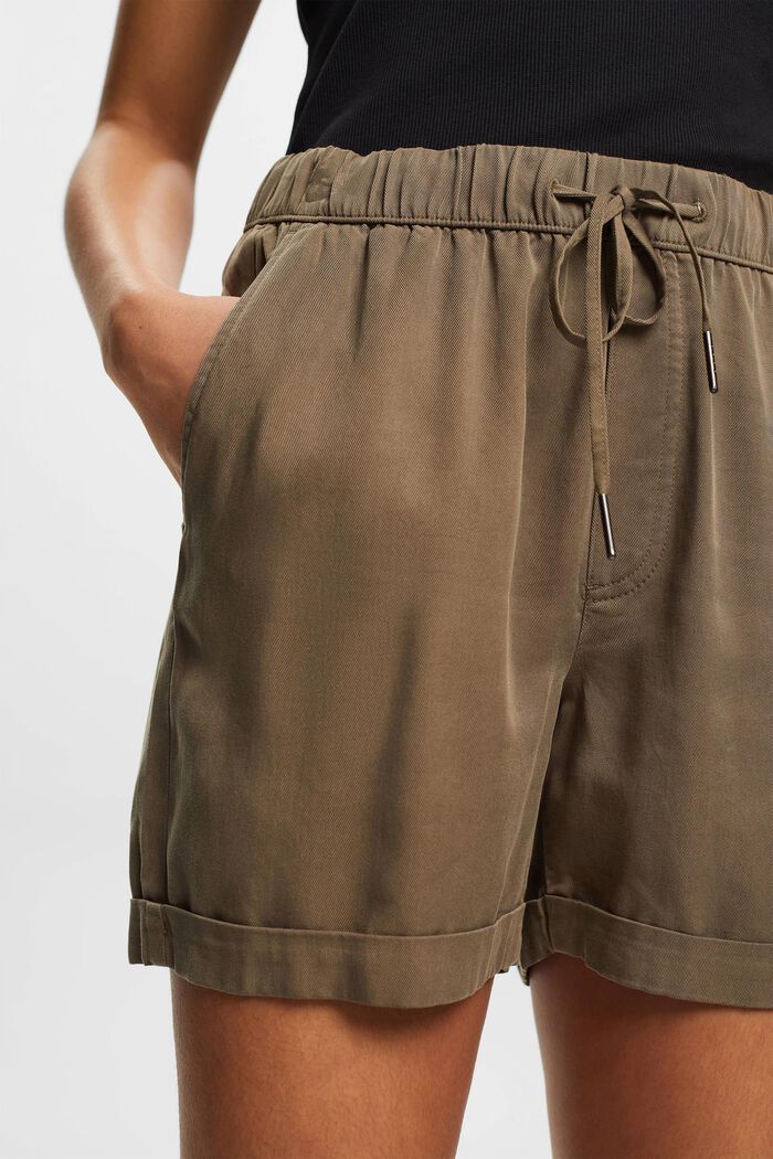 Pantalón corto TENCEL™ con lazada en la cintura, KHAKI GREEN, detail image number 2
