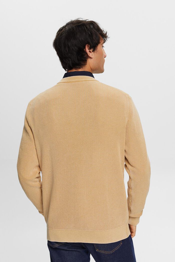 Jersey básico de cuello redondo, 100% algodón, BEIGE, detail image number 2