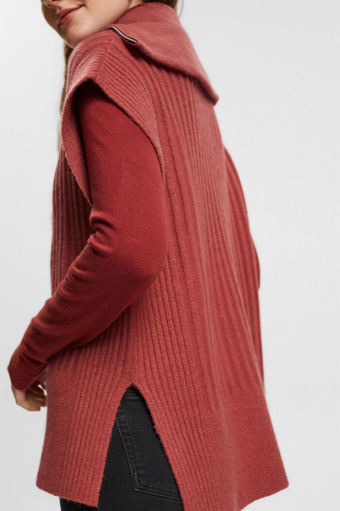 Jersey sin mangas en mezcla de lana, TERRACOTTA, detail image number 2