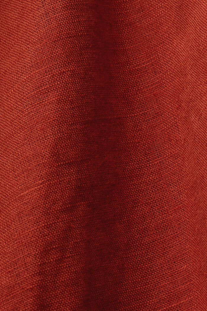 Falda midi en mezcla de lino y algodón, TERRACOTTA, detail image number 5