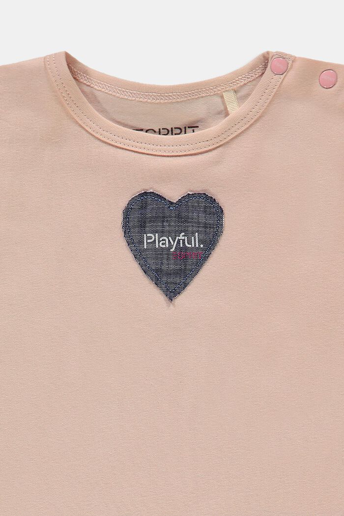 Camiseta con corazón bordado, algodón ecológico, PASTEL PINK, detail image number 2